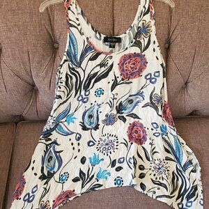 Karen Kane Floral Tank Top or Cover up Asymmetrical
